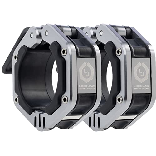 Lock-Jaw Flex-Hantelmanschette mit Schnellverschluss, Aluminium, mit Magnet (Grau) von Lock-Jaw Barbell Collars