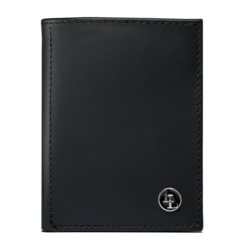 Locklair Slim Wallet mit Münzfach & RFID Schutz | kleine Geldbörse Herren | Echtleder Kartenetui | Portemonnaie für Männer | Geldbeutel Premium Leder (Schwarz) von Locklair