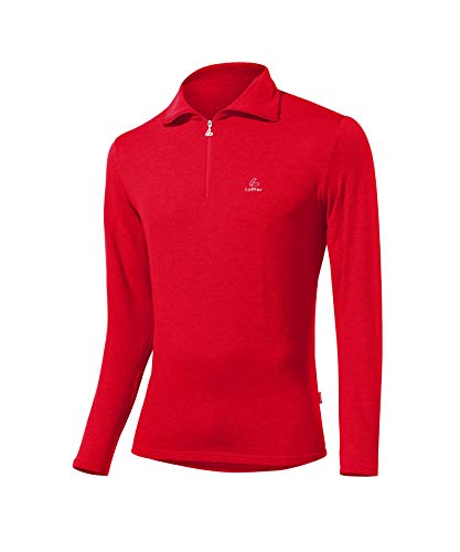 Löffler Herren Pulli Transtex Zip-Rolli Basic Cf, Rot, 48 von Löffler