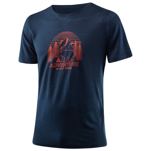 Löffler - Printshirt Adventure Merino-Tencel - Merinoshirt Gr 46 blau von Löffler