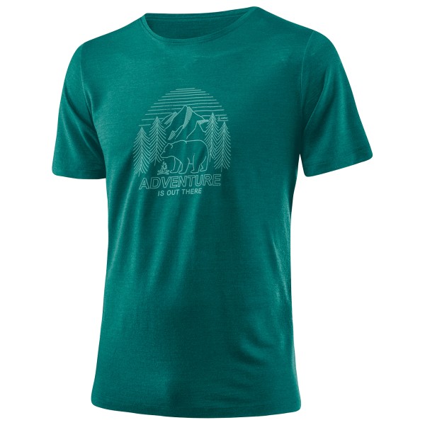 Löffler - Printshirt Adventure Merino-Tencel - Merinoshirt Gr 46;48;50;52;54;56 blau;türkis von Löffler