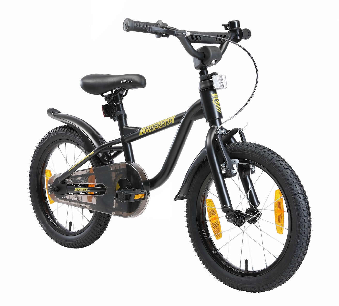 Löwenrad Kinderfahrrad Sport, 16 Zoll, ab 107 cm, 4 - 6 Jahre, Jungen, Mädchen, 1 Gang, Handbremse, Rücktrittbremse, Kettenschutz, Höhenverstellbar von Löwenrad