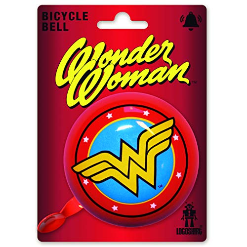 Logoshirt® Wonder Woman Fahrradklingel I Fahrradglocke aus Metall mit Ø 80mm I Retro-Fahrradklingel passend an jeden gängigen Fahrradlenker I Klingel mit angenehmem Klang I Lizenziertes Originaldesign von Logoshirt