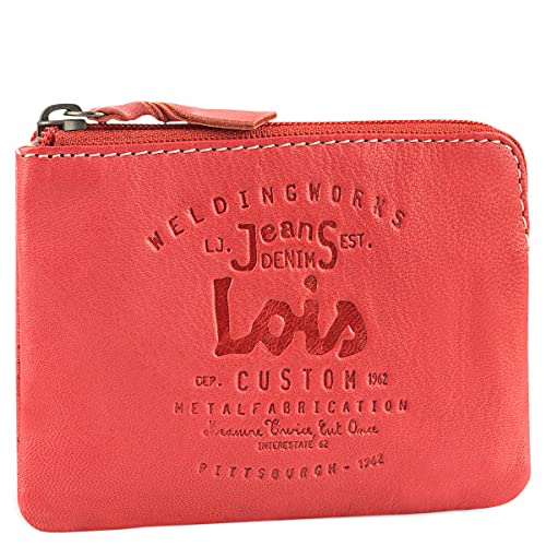 Lois - Geldbeutel & Schlüsseltasche Klein - Schlüsseletui Schlüsseltasche - Schlüsseletui Leder - Autoschlüssel Tasche - Schlüssel Etui 11002, Rot von Lois