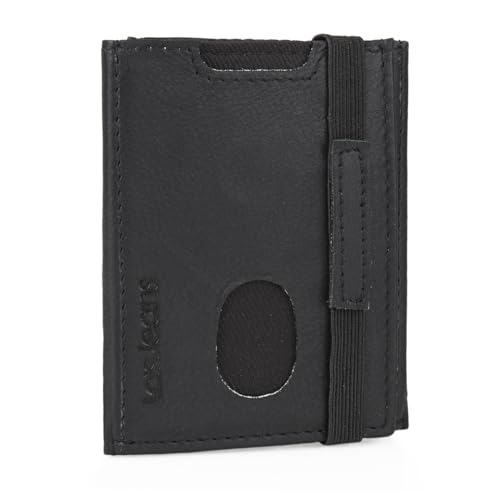 Lois - Geldbörse für Herren mit Außentasche mit Reißverschluss. Echtes Leder. RFID-Schutz. 205261, Schwarz von Lois