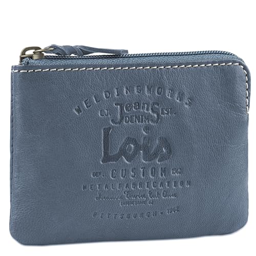 Lois - Geldbeutel & Schlüsseltasche Klein - Schlüsseletui Schlüsseltasche - Schlüsseletui Leder - Autoschlüssel Tasche - Schlüssel Etui 11002, Jeansblau von Lois