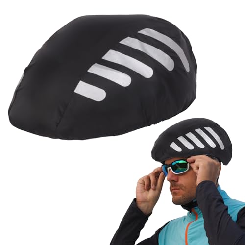 Lollanda Fahrradhelm Regenschutz Reflektierend, Helmüberzug Fahrradhelm Wasserdichter, Universal Fahrradhelm Regenüberzug, Regenhülle Fahrradhelm, Regenschutz Fahrradhelm für Alle Helme (Schwarz) von Lollanda