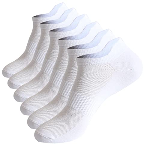 3PC Unisex Sportsocken Basic Sportsocken Atmungsaktiv Golf Socks Yoga Weisse Socken Kurz Laufsocken Atmungsaktive Frottee Baumwollsocken Running-Socken Wandersocken Herren Damen Weiß von Lomelomme