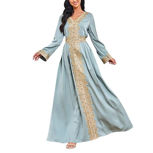 Giyim Damen Ramadan Tesettür Abaya Set Festlich Abaya Hochzeit Gebetskleidung Langarm Abyas Gebetsgewand Modern Marokkanische Kaftan Kaftankleid von Lomelomme