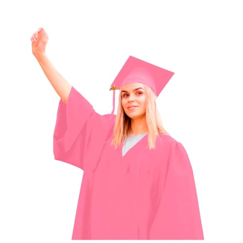 Herren & Damen Abschluss Talar Doktorhut und Quaste 2024 für Hochschule und Bachelor Akademischer Talar mit Hut 11 Farbe Arbeitskleidung & Uniforme Rosa von Lomelomme