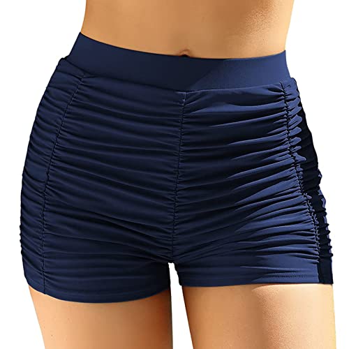 Schwimmhose Damen Swim Lässig Badeshorts Strandshorts Modest Beach Badehose Shorts Bermuda Lange Badepants Trainingsshorts High Waist Surf Badeshort Boardshorts Swimwear Women Dunkelblau S von Lomelomme