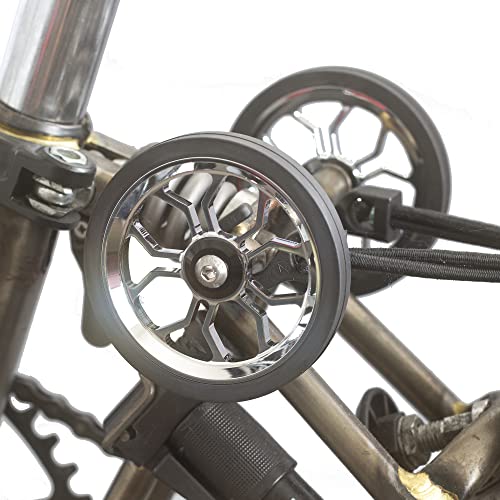 LONDON CRAFTWORK Große 82 mm breite Easy Wheels für Brompton Faltrad in Silber Fahrradteil, Einheitsgröße von London Craftwork