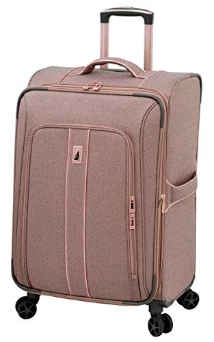 LONDON FOG Newcastle Softside Erweiterbarer Trolley, Rosa Kohle Fischgrätmuster (Pink) - 9320 RCHR von LONDON FOG