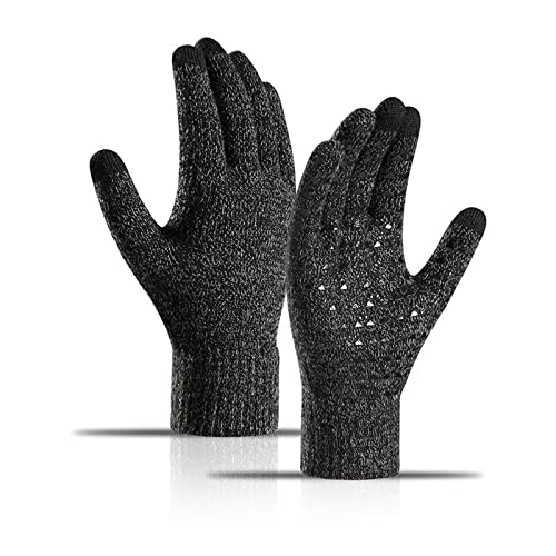 Long Keeper Handschuhe Winter Herren Damen - Thermo Handschuhe Touchscreen Winddichte Warme Handschuhe Gestrickt Elastisch Fäustlinge Outdoor, Antirutsch Griff von Long Keeper