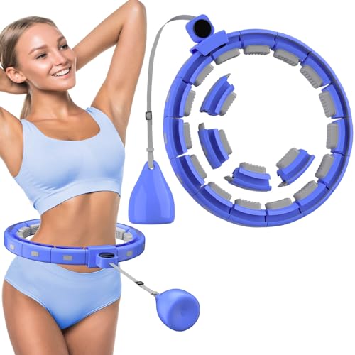 Longiang Smart Hula Hoop mit Gewicht Kugel, Hullahub Reifen zum Abnehmen, Leise Hoola Hoop XXL 128CM, Hola Hup Reifen 18 Knoten Einstellbar und Abnehmbarer, Hula Hoop Reifen Erwachsene Anfänger. von Longiang