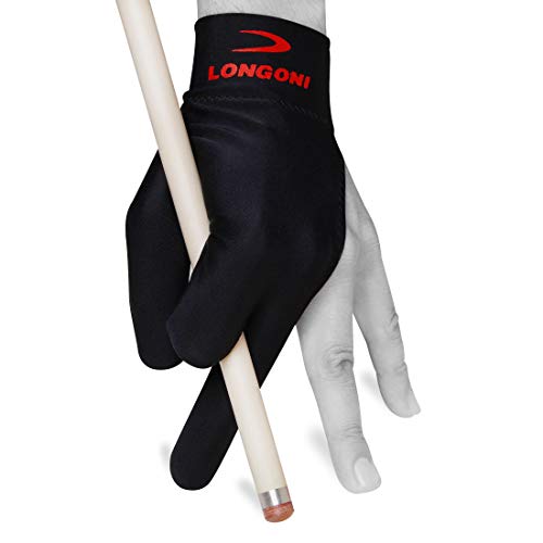Longoni – Billard Pool Queue Handschuh, für die linke Hand, Schwarz von Longoni