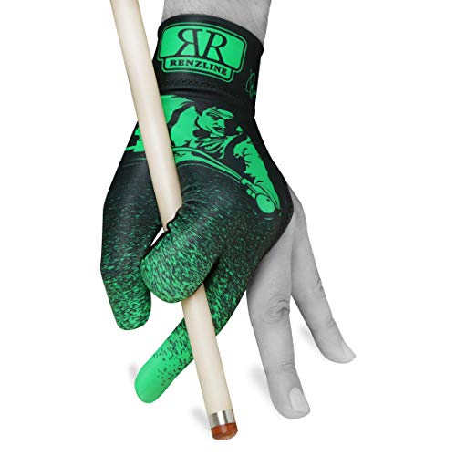 Renzline Billard-Queue-Handschuh – Grün/Schwarz – für linke Hand – Einheitsgröße von Longoni