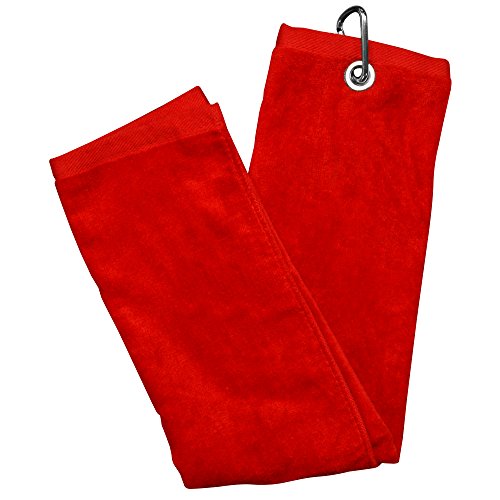 Longridge Luxury 3 Fold Golf Handtuch - Rot von Longridge