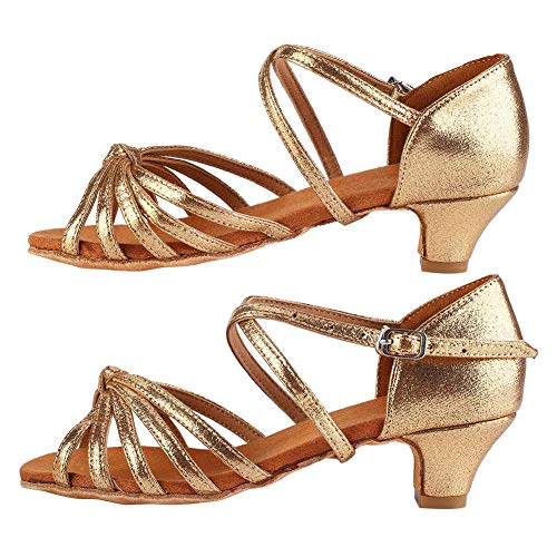 Mädchen Tanzschuhe Weiche Bequeme Latino Schuhe Mode Tanzschuh für Kinder Mädchen(35-Gold) von Longzhuo