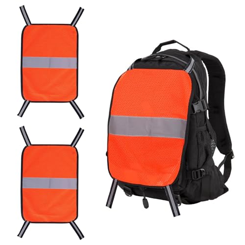 Rucksack reflektorband,rucksack reflektor,Orange Safety Panel,reflektoren für rucksäcke,reflexion für rucksäcke,Hochsichtbares Jagd-Mesh-Panel mit Reflexstreifen für Wandern,Camping,Zelte,Radfahren von Lonimia