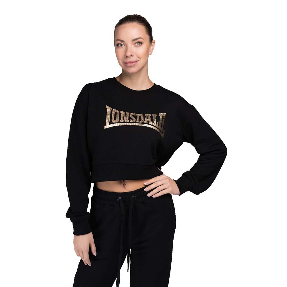 Lonsdale Culbokie Cropped Sweatshirt Schwarz XL Frau von Lonsdale