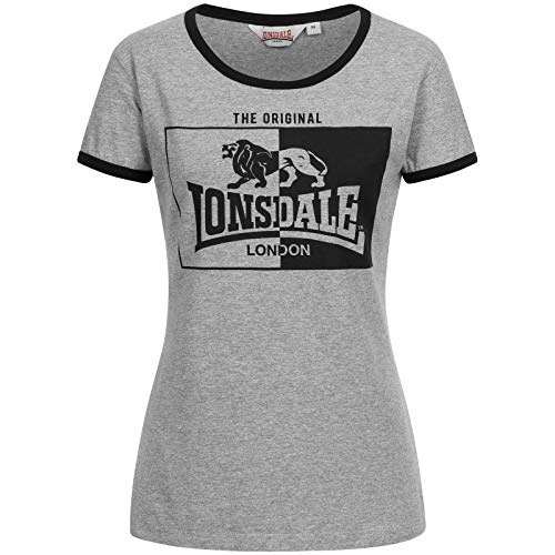 Lonsdale Damen Uplyme T Shirt, Marl Grey, S EU von Lonsdale