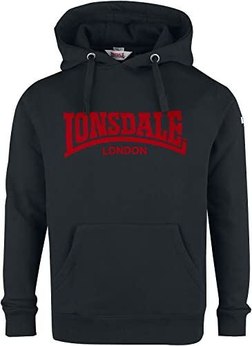 Lonsdale Herren Hooded One Tone Kapuzenpullover, Schwarz, L EU von Lonsdale