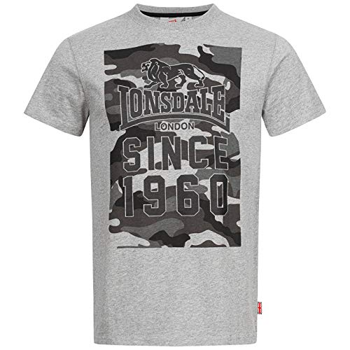 Lonsdale Herren T-Shirt Normale Passform STORTH, Marl Grey, M von Lonsdale