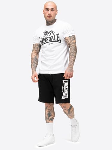 Lonsdale Herren T-Shirt & Shorts Set normale Passform MAIR, White/Black, XL von Lonsdale