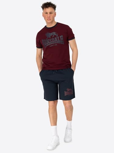 Lonsdale Herren T-Shirt & Shorts Set normale Passform MAIST, Oxblood/Dark Navy, S von Lonsdale