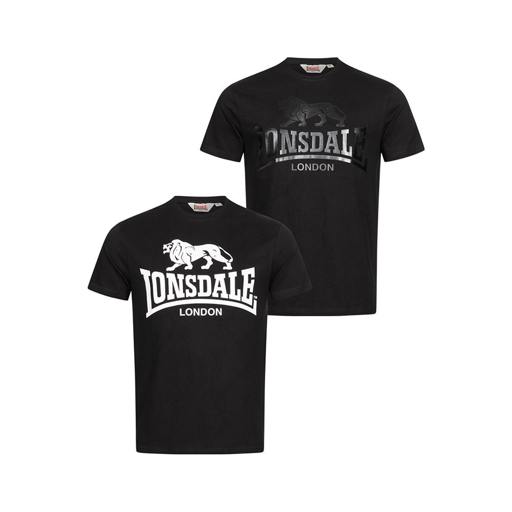 Lonsdale Kelso Short Sleeve T-shirt 2 Units Schwarz 2XL Mann von Lonsdale