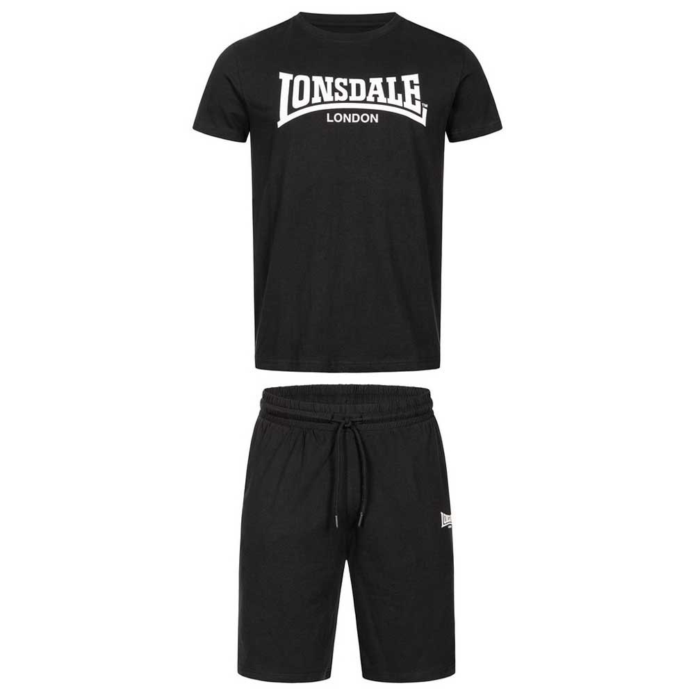 Lonsdale Moy & Short Set Short Sleeve T-shirt Schwarz 3XL Mann von Lonsdale