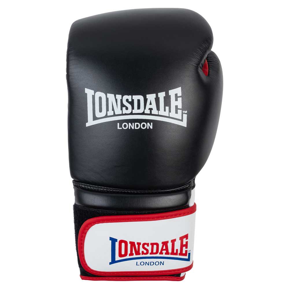 Lonsdale Winstone Leather Boxing Gloves Schwarz 10 oz von Lonsdale