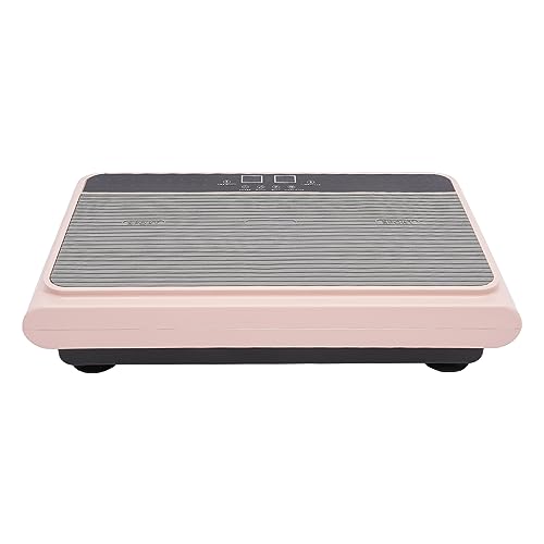 Loobiiny Plattform üBungsgeräT,LCD Vibrationsplatte TrainingsgeräT Mit Bluetooth,Heimtraining AusrüStung,2 WiderstandsbäNder,5 Programm Modi ,Fettverbrenner FüR Gewichtsverlust von Loobiiny