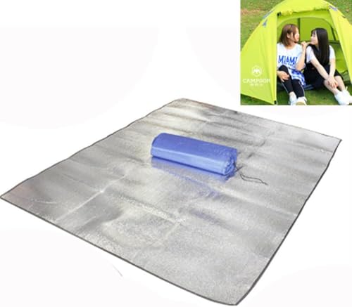 Loopunk Aluminium Campingmatte, Faltbare Isoliermatte Doppelseitig Reflektierende Matte Zeltmatte Bodenmatte 200x200cm für Outdoor Camping Wandern Reisen Picknick von Loopunk