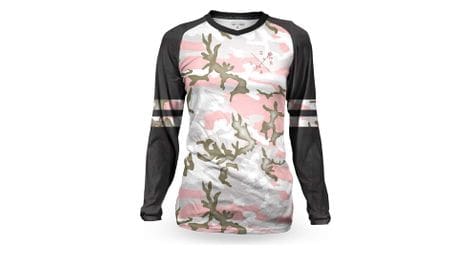 damen langarm jersey lose fahrer c   s varsity camo pink von Loose Riders