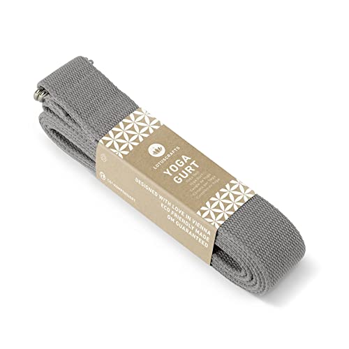 Lotuscrafts® Yogagurt 2,5 m, Yoga Band zum Dehnen aus 100% Bio-Baumwolle, Yogagurte für Anfänger und Fortgeschrittene, Yoga Gurt mit Verschluss aus Metall, Yogaband, Yoga Strap von Lotuscrafts