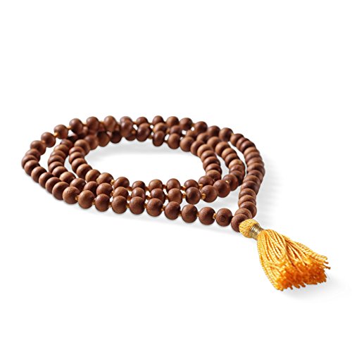 Lotuscrafts Sandelholz Mala - Buddhistische Gebetskette aus 108 Sandelholz Perlen von Lotuscrafts