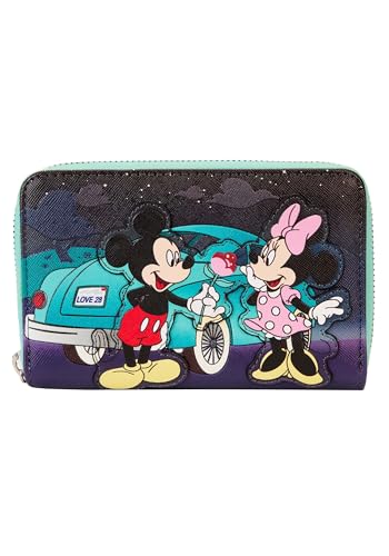 Loungefly Mickey & Minnie Date Night Drive-In Zip Around Wallet | Disney Wallets, Mehrfarbig/Meereswellen (Ocean Tides), Einheitsgröße von Loungefly