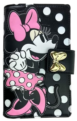 Loungefly Disney Minnie Mouse Kunstleder Geldbörse Snap Flap Clutch, Minnie Maus, Clutch mit Schnappverschluss von Loungefly