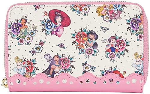 Loungefly Disney Princess Tattoo Zip Around Wallet Disney Princess One Size von Loungefly