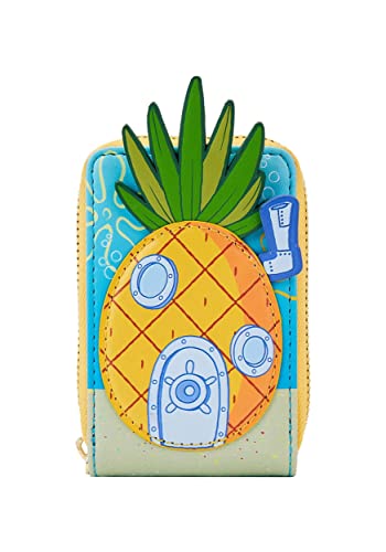 Loungefly Spongebob Schwammkopf Ananashaus Akkordeon-Geldbörse, Mehrfarbig/Meereswellen (Ocean Tides), Akkordeon-Brieftasche von Loungefly