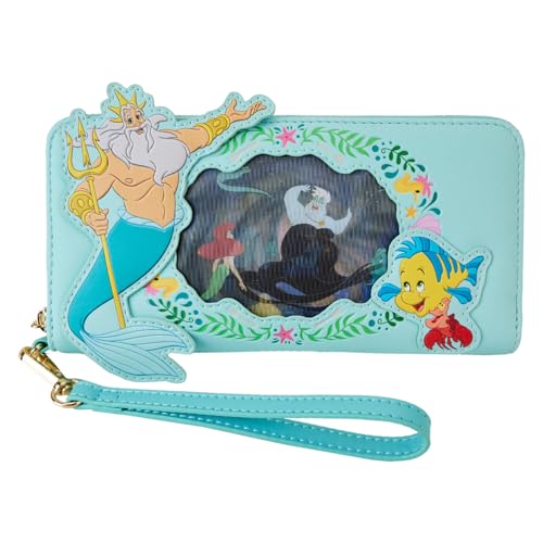 The Little Mermaid Ariel Princess Lenticular Zip Around Wallet, Blaugrün/Ein Hauch von Paradies (Trace of Paradise), Einheitsgröße, Geldbörse von Loungefly