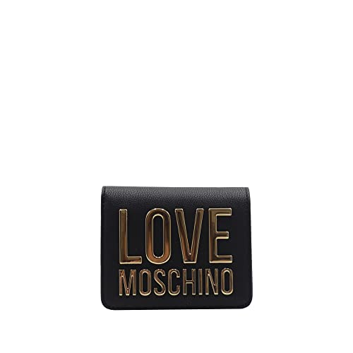 Love Moschino Kleine Geldbörse mit schwarzem Schriftzug, Schwarz von Love Moschino
