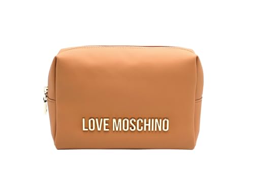 Love Moschino Kosmetiktasche mit Reißverschluss JC5309 - Kamel - 22,5 x 15 x 7 cm, rot, Modern von Love Moschino