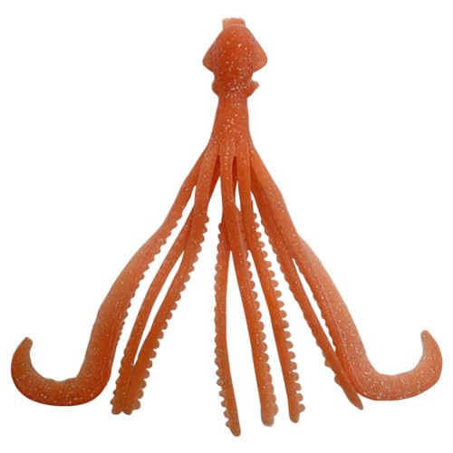 Lovehomily 4 schwimmende Tintenfisch-Pesca-Wobbler, TPE-Simulation, Oktopus, weicher Köder, 11 cm, künstlicher schwimmender Oktopus-Köder, Outdoor-Angelzubehör (Orange) von Lovehomily
