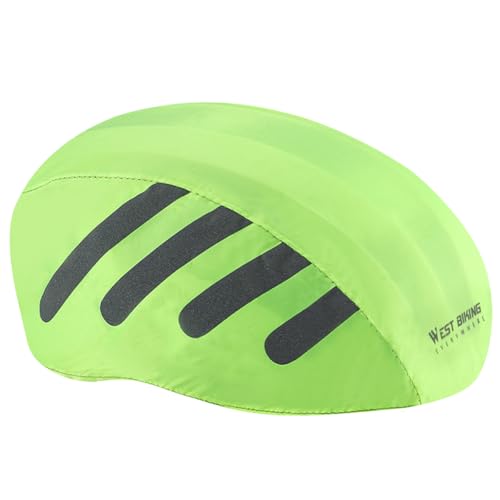 Lovehomily MTB-Rennrad-Helmschutzhülle mit reflektierendem Streifen, Fahrradkappen, Kordelzug, Regenschutz, wasserdicht, gut sichtbar, Outdoor-Fahrradzubehör (gelb) von Lovehomily