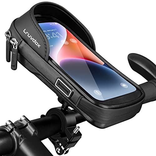 Handyhalterung fahrrad motorrad wasserdicht, fahrradtasche lenker handyhalter lenkertasche fahrradlenker fahrradhalterung e-bike rennrad zubehör für 5,5 - 7 Zoll smartphone von Lruvdox