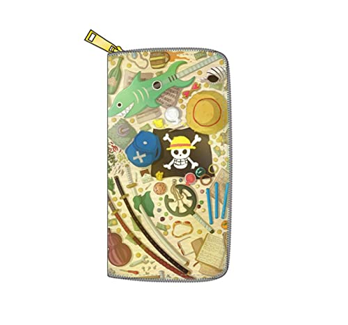 Lsiwen Anime geldbörse Anime One Piece Long Zipper Wallet Herren und Damen Mittelschüler Jugendkartenhalter PU Wallet von Lsiwen