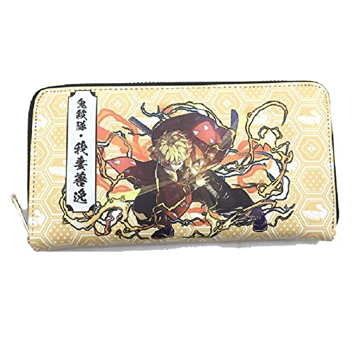 Lsiwen Anime geldbörse Demon Slayer periphere Brieftasche mit langem Reißverschluss, Studenten-Geldbörse mit Mehreren Karten, PU-Geldbörse von Lsiwen